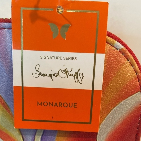 Monarque~NWT~Vivid~Georgia O’Keeffe Art~Red Canna~Crossbody Bag & Eyeglass Case - Picture 2 of 14